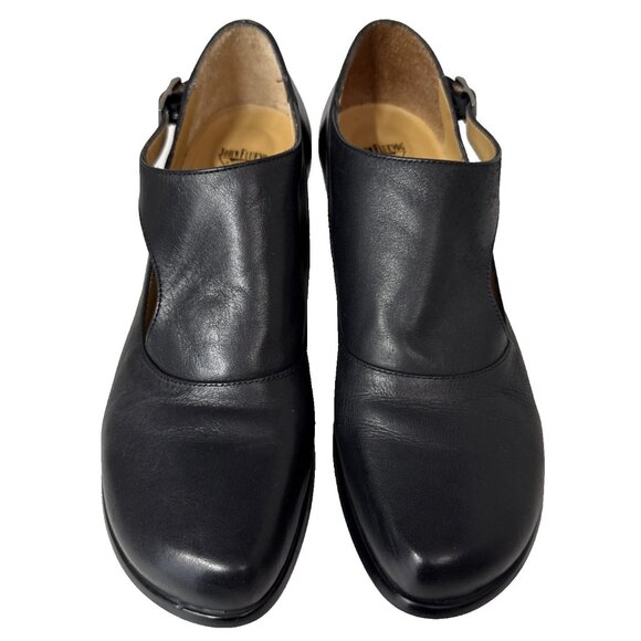 John Fluevog Women's Heeled Shoes Sz 8 Black Leather Mary Jane Mid Heel Designer - Picture 2 of 10